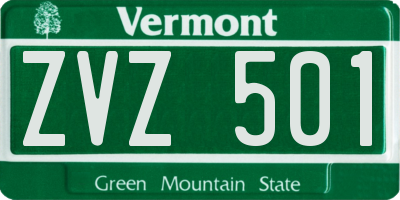 VT license plate ZVZ501