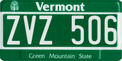 VT license plate ZVZ506