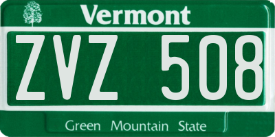 VT license plate ZVZ508