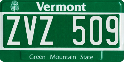 VT license plate ZVZ509