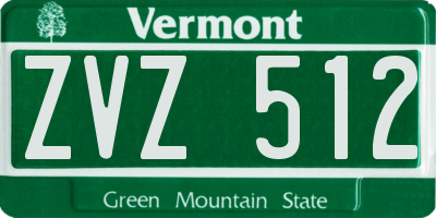 VT license plate ZVZ512