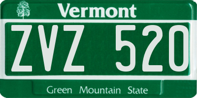 VT license plate ZVZ520