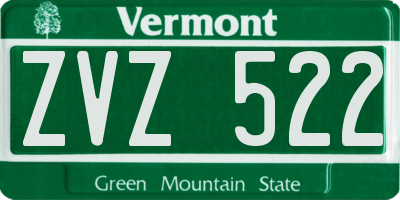 VT license plate ZVZ522