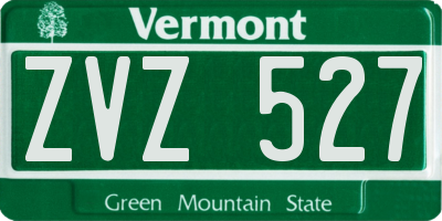 VT license plate ZVZ527