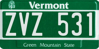 VT license plate ZVZ531