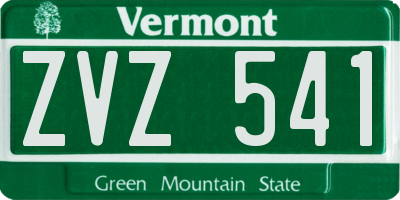 VT license plate ZVZ541