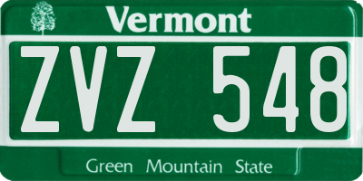 VT license plate ZVZ548