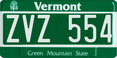 VT license plate ZVZ554