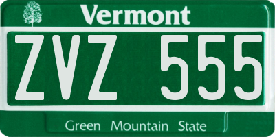VT license plate ZVZ555