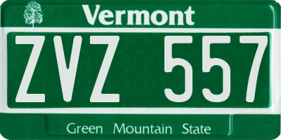 VT license plate ZVZ557