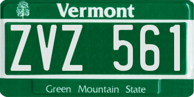 VT license plate ZVZ561