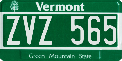 VT license plate ZVZ565