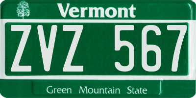 VT license plate ZVZ567