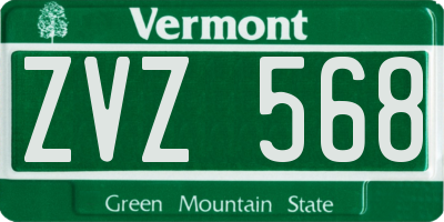VT license plate ZVZ568