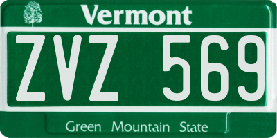 VT license plate ZVZ569