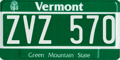 VT license plate ZVZ570