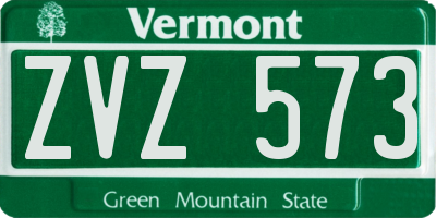 VT license plate ZVZ573