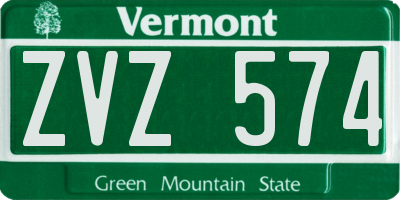 VT license plate ZVZ574