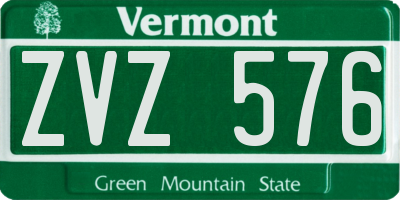VT license plate ZVZ576