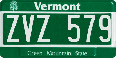 VT license plate ZVZ579