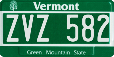 VT license plate ZVZ582