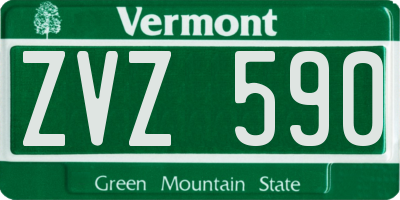 VT license plate ZVZ590