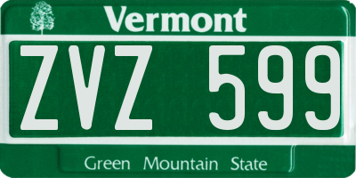 VT license plate ZVZ599