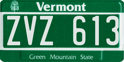 VT license plate ZVZ613