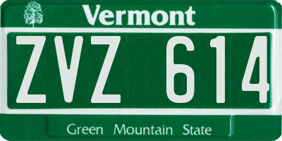 VT license plate ZVZ614