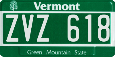 VT license plate ZVZ618