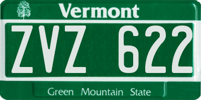 VT license plate ZVZ622