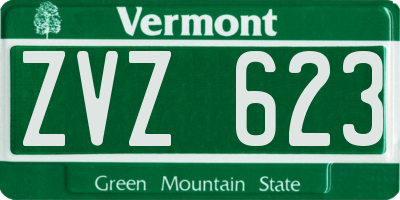 VT license plate ZVZ623