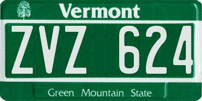 VT license plate ZVZ624
