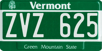 VT license plate ZVZ625