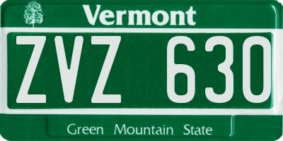 VT license plate ZVZ630