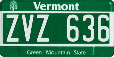 VT license plate ZVZ636