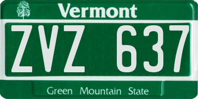 VT license plate ZVZ637