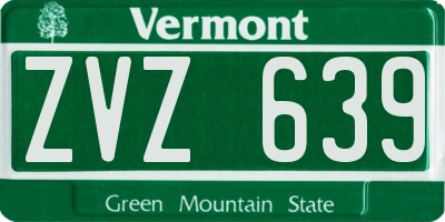 VT license plate ZVZ639