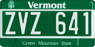 VT license plate ZVZ641
