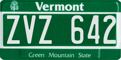 VT license plate ZVZ642