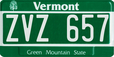 VT license plate ZVZ657