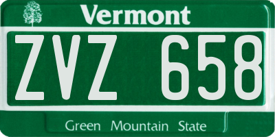VT license plate ZVZ658
