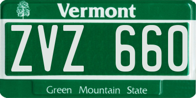 VT license plate ZVZ660