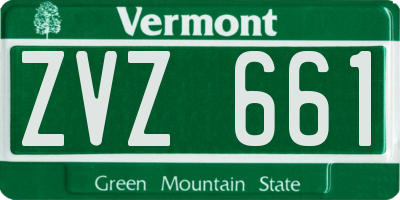 VT license plate ZVZ661