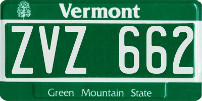 VT license plate ZVZ662