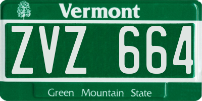 VT license plate ZVZ664