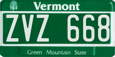 VT license plate ZVZ668