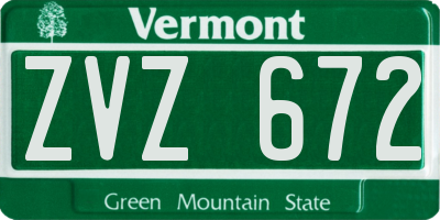 VT license plate ZVZ672