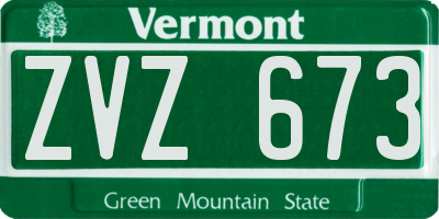 VT license plate ZVZ673