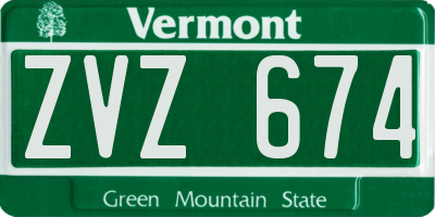 VT license plate ZVZ674